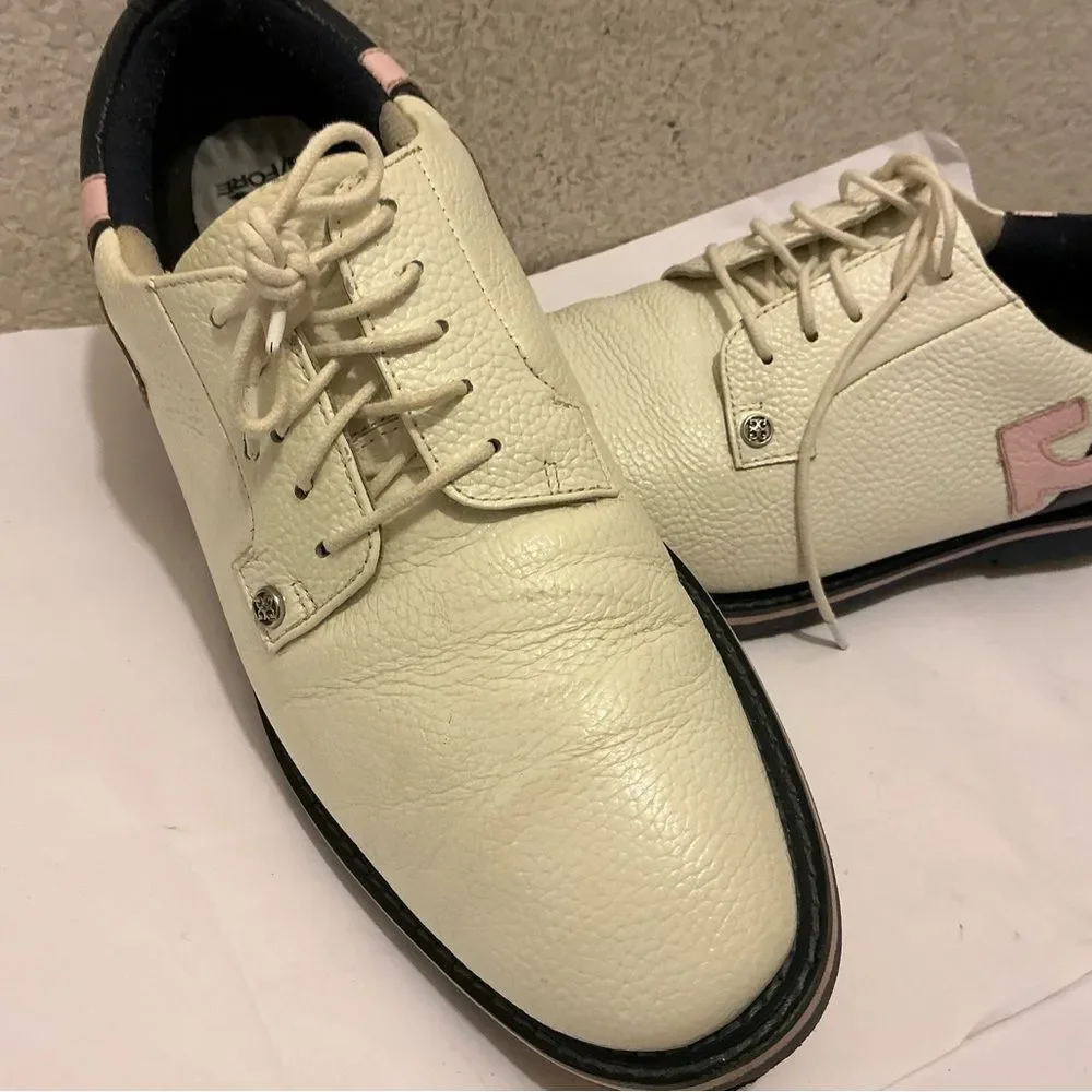 G/FORE Men’s Quarter G Gallivanter Golf Shoes 12/45 Oxfords with Pink Accent
